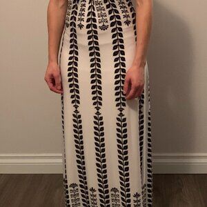 Black and white halter dress